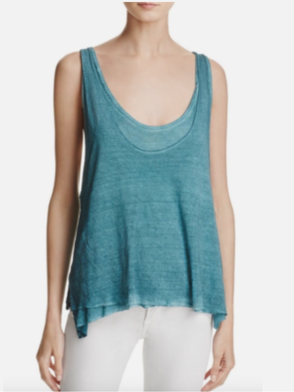 Free People Karmen Layered Teal Tank Top
